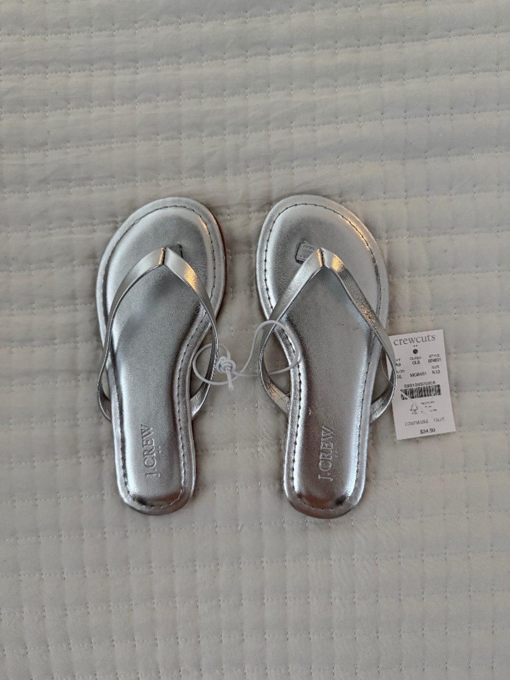 J. Crew Little Girls Metallic Sandals - size 12 - NWT